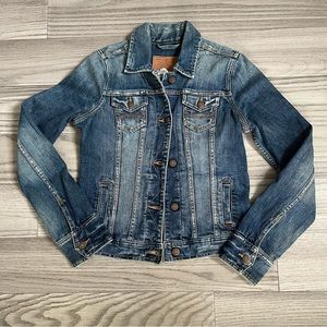 Vintage Abercrombie And Fitch Dark Wash Denim Jean Jacket Small